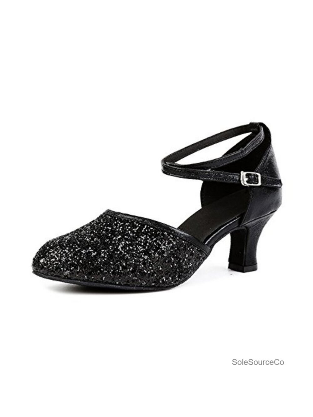 Women's Sequined Faux Leather Latin Ballroom Dance Shoes Kitten Heel Pump